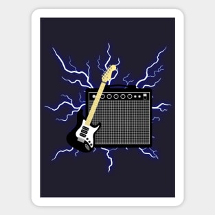 Electric guitar with amp and lightning Magnet